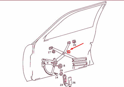 NEW MERCEDES-BENZ E W124 FRONT RIGHT DOOR WINDOW REGULATOR A1247200446 ORIGINAL