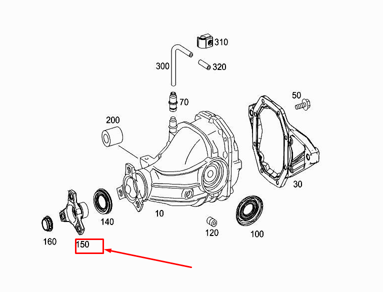 new mercedes-benz gle w167 rear axle diff joint flange a2053500055 original