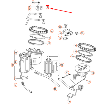 new audi a4 b8 fuel pump quick acting coupling 8e0201263g original