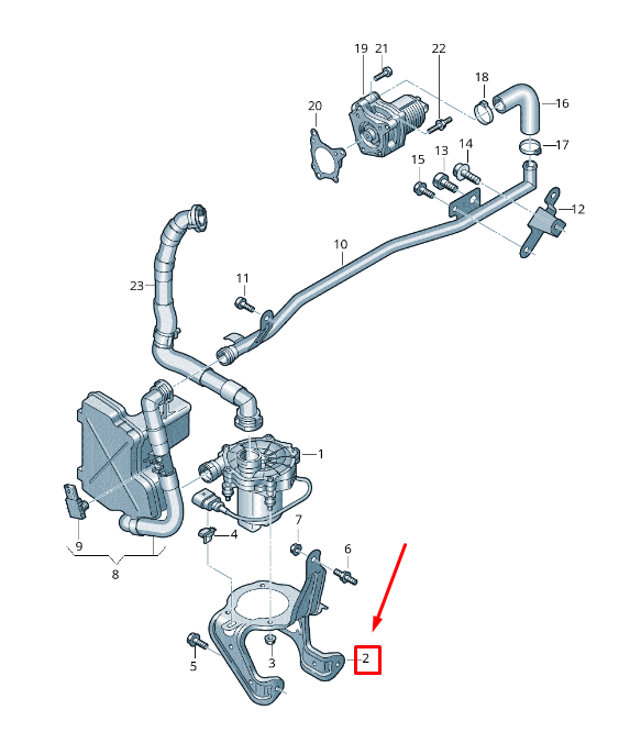 new audi a6 c8 secondary air pump retainer 06l131337f original