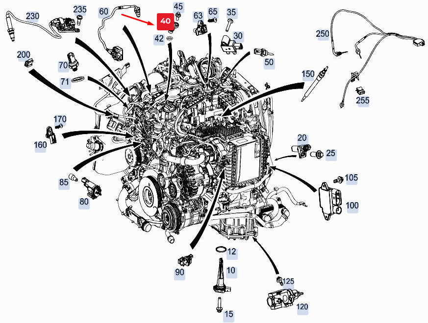 new mercedes-benz gle w167 camshaft position sensor a6549052400 original