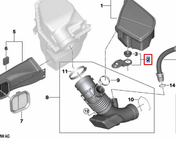NEW BMW 5 G30 RESONATOR HOLDER 13718623292 ORIGINAL