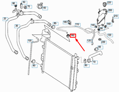 new mercedes-benz a w168 engine radiator vent line clamp a1409950005 original