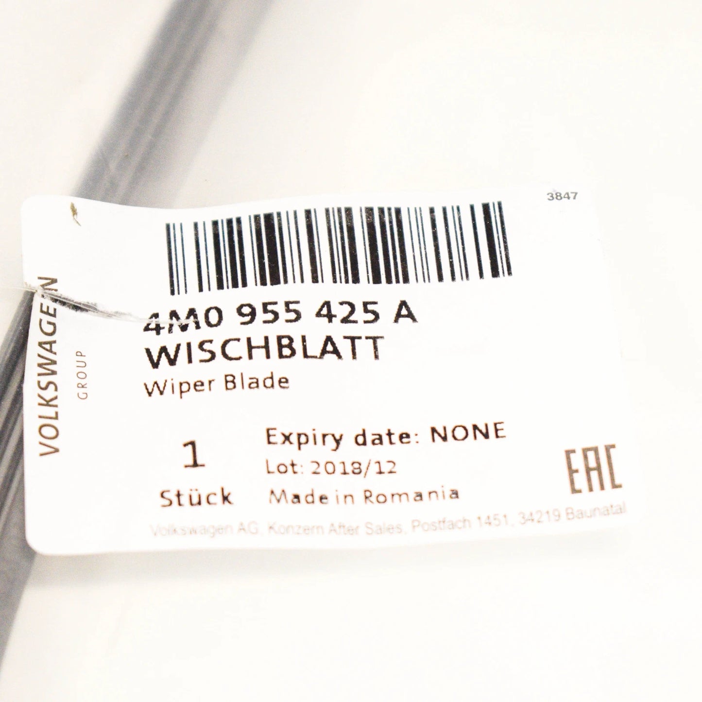 NEW AUDI Q7 4M REAR WINDSCREEN TAILGATE WIPER ARM BLADE 4M0955425A ORIGINAL