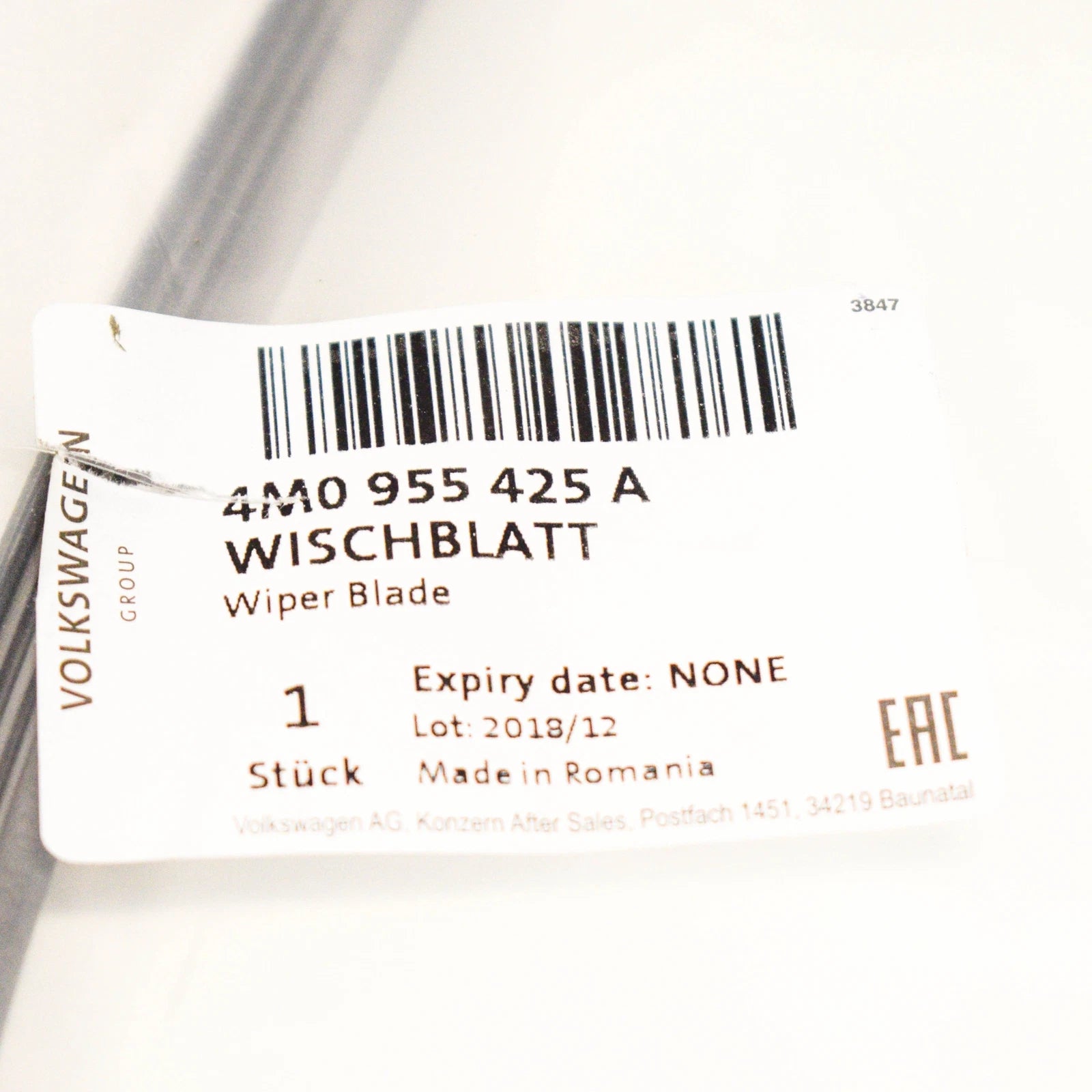 NEW AUDI Q7 4M REAR WINDSCREEN TAILGATE WIPER ARM BLADE 4M0955425A ORIGINAL