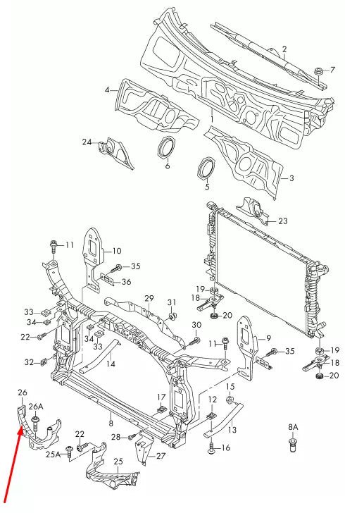 NEW AUDI A5 8T3 RIGHT MAIN BEAM HEADLIGHT MOUNTING 8T0805608