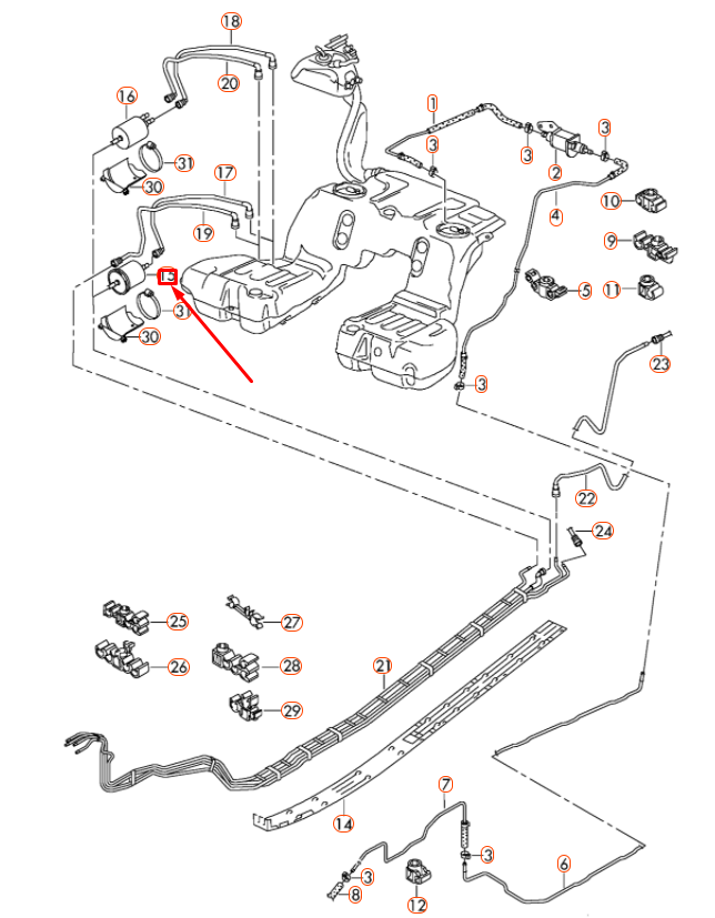 NEW VOLKSWAGEN PHAETON GP4 FUEL FILTER 3D0201511A ORIGINAL