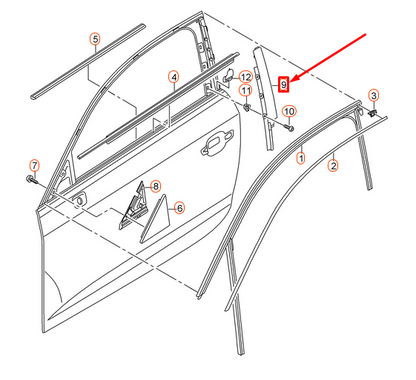 NEW AUDI A3 8V LEFT TRIM FOR PILLAR B 8V5837901B5FQ ORIGINAL