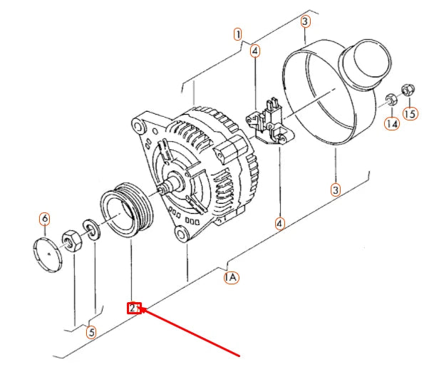 NEW AUDI A4 B7 ALTERNATOR POLY V-BELT PULLEY 079903119C ORIGINAL