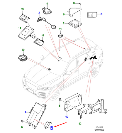 new jaguar f-pace x761 telematics battery t2r23864 original
