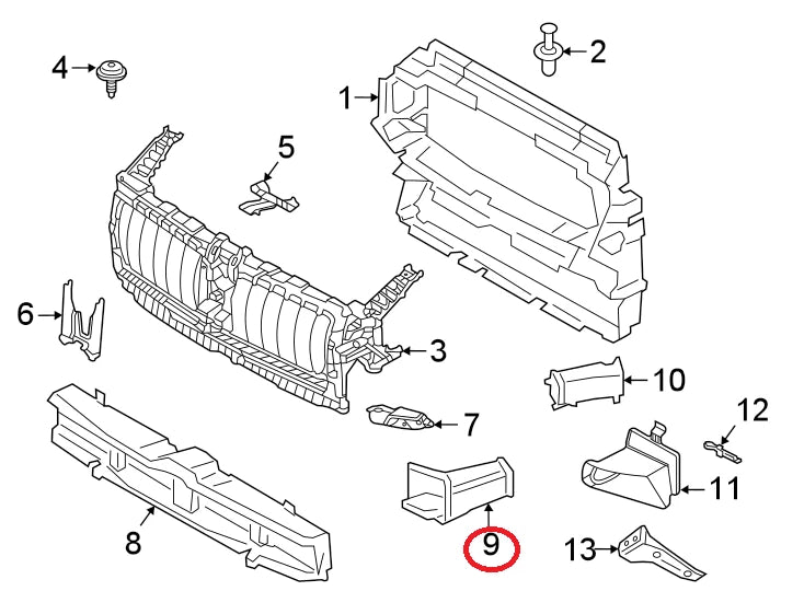 NEW BMW 4 COUPE G22 FRONT LEFT BRAKE AIR DUCT 51745A32063 5A32063 ORIGINAL