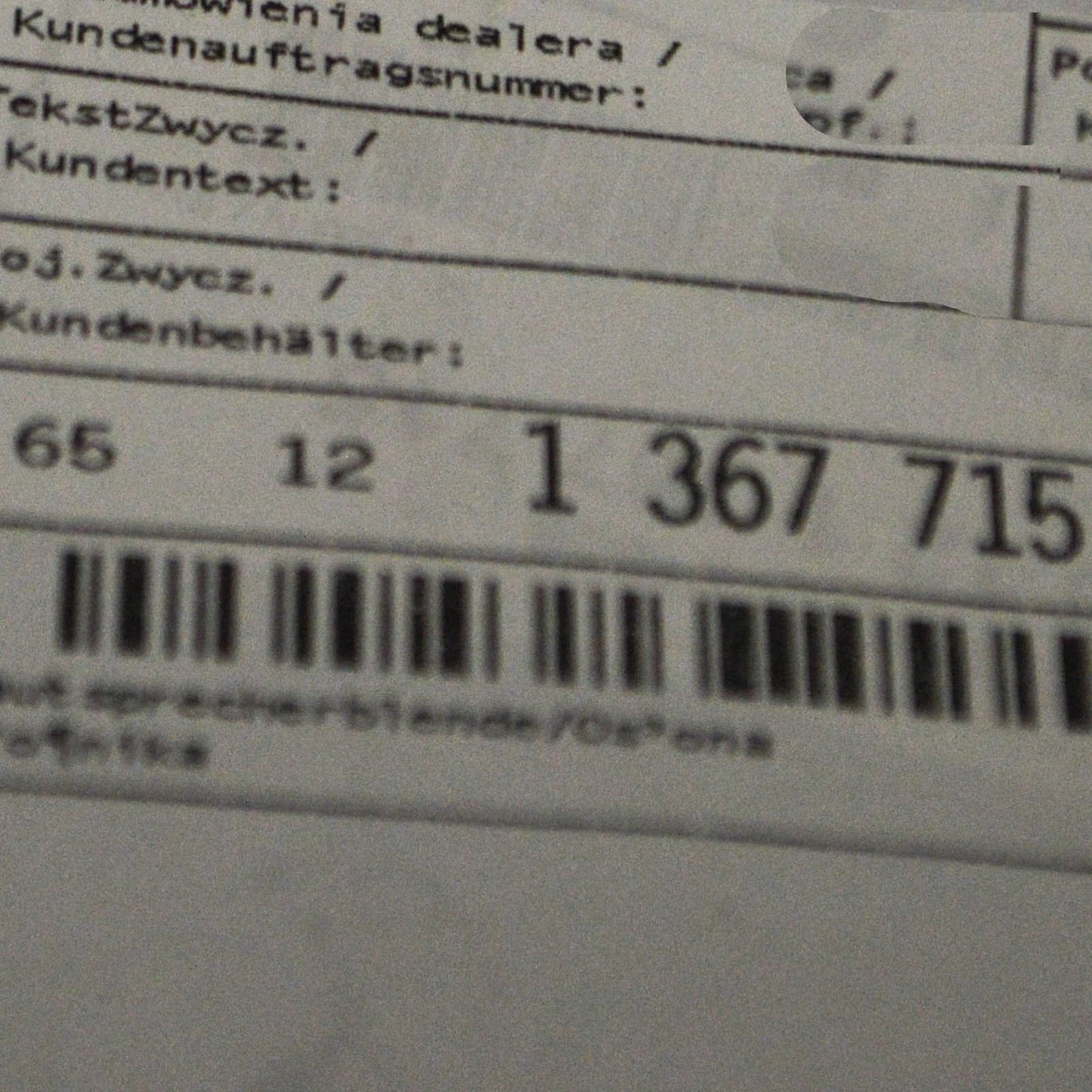 NEW BMW 6 E24 STEREO SYSTEM LOUDSPEAKER COVER 65121367715 1367715 ORIGINAL