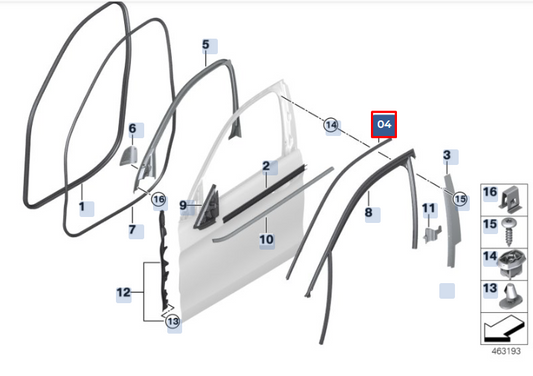 new bmw x6 f16 m f86 front right door upper strip 51337317794 original