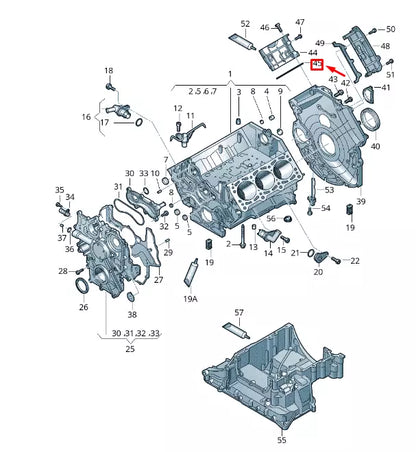 NEW VW TOUAREG 7P MK2 CRANKCASE HOUSING SEALING FLANGE SEAL 059109092L ORIGINAL