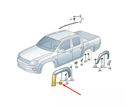 NEW VOLKSWAGEN AMAROK 2H FRONT RIGHT WHEEL COVER 2H6853728GRU