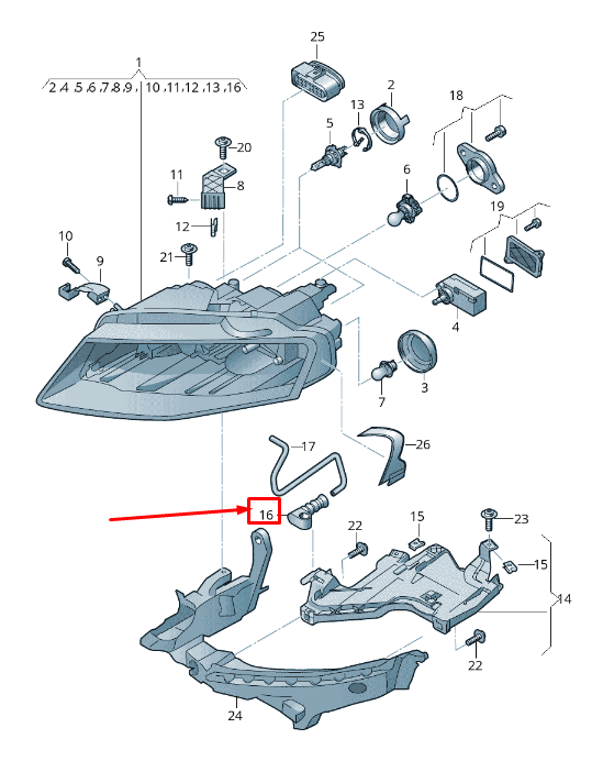 new audi rs7 sportback 4g right headlamp breather line adapter 8k0941110