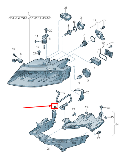 new audi rs7 sportback 4g right headlamp breather line adapter 8k0941110