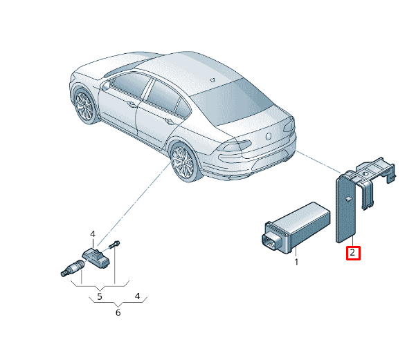 new vw arteon 3h7 tyre pressure control system bracket unit 3g0907538 original