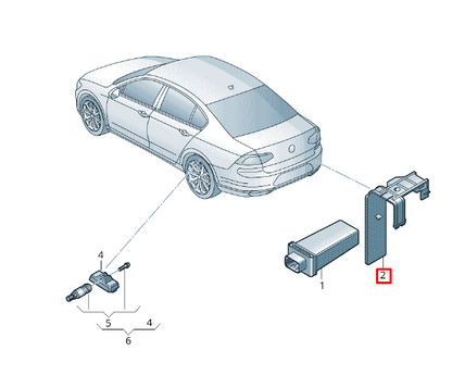 new vw arteon 3h7 tyre pressure control system bracket unit 3g0907538 original