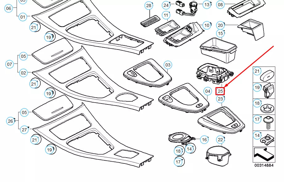 NEW BMW 3 E90 STORING PARTITION COVER FRAME 51169170917 9170917 ORIGINAL