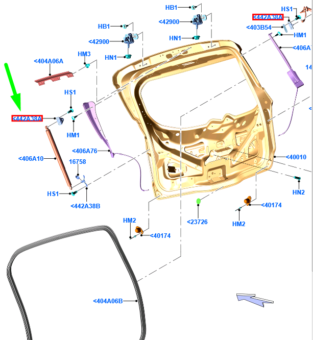 new ford galaxy mk3 luggage compartment door left pivot 2014662 original