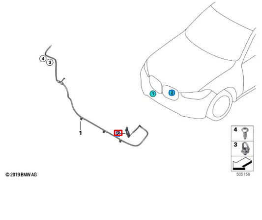NEW BMW X5 G05 FRONT HEADLIGHT WASHER NOZZLE SPRAY 61668737962 ORIGINAL