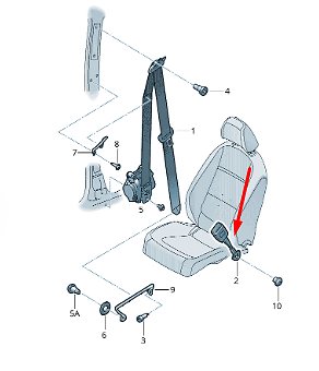 new volkswagen beetle 5c front seat buckle 5c5857756fylz original
