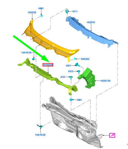new ford ecosport mk2 front dash panel extension lhd 2197570 original