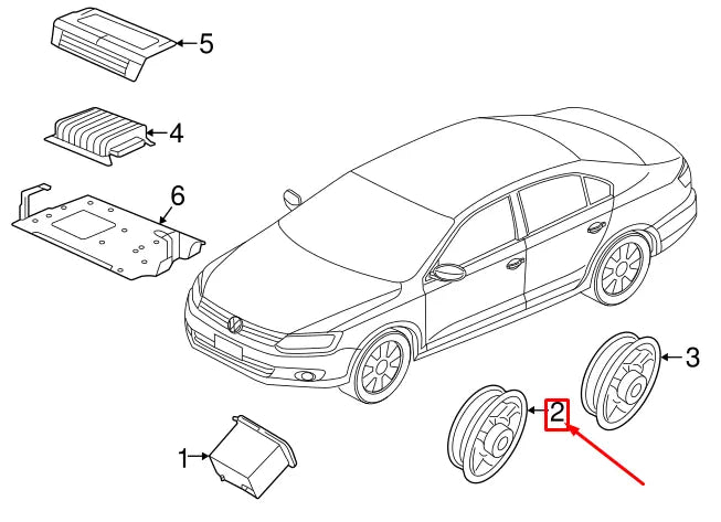 NEW VOLKSWAGEN JETTA A6 FRONT DOOR BASS LOUDSPEAKER 5C6035454A ORIGINAL