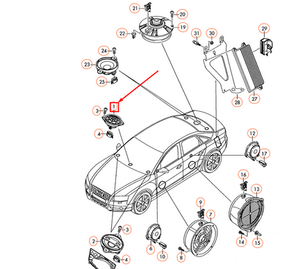 NEW AUDI A4 B8 DASHBOARD CENTER LOUDSPEAKER 8T0035397 ORIGINAL