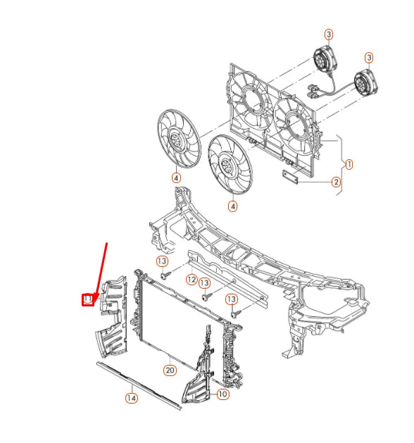 NEW AUDI A6 C7 RADIATOR RIGHT AIR GUIDE 4G0121284CB ORIGINAL