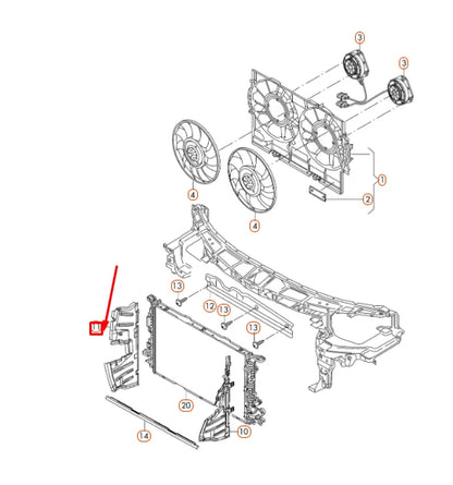 NEW AUDI A6 C7 RADIATOR RIGHT AIR GUIDE 4G0121284CB ORIGINAL