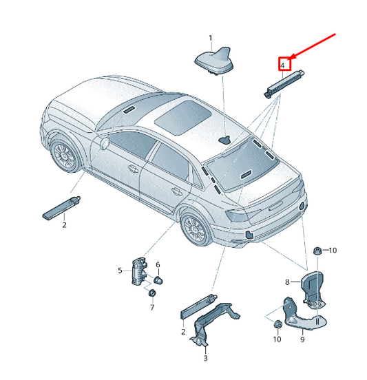 new audi tt fv left upper antenna amplifier 8w5035225c original