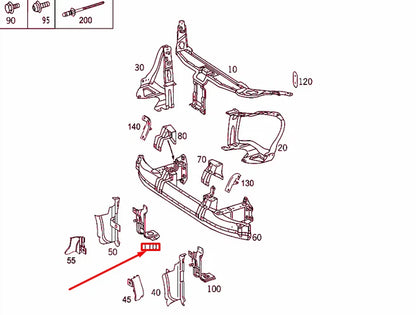 NEW MERCEDES-BENZ S W220 RIGHT RADIATOR SUPPORT CONSOLE A2206202031 ORIGINAL