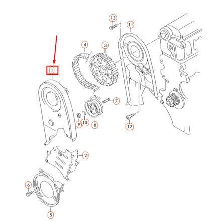 NEW AUDI A3 8P UPPER TOOTHED BELT GUARD 06B109123H ORIGINAL