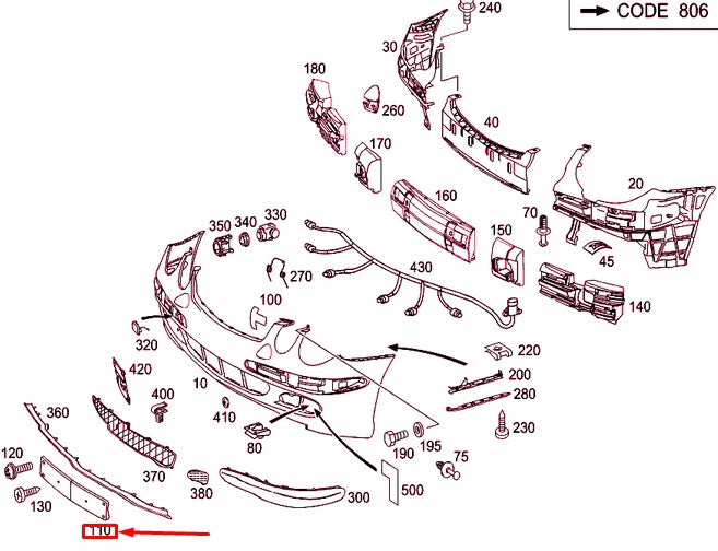 NEW MB E W211 FRONT BUMPER LICENSE PLATE MOLDING A2118850281 ORIGINAL