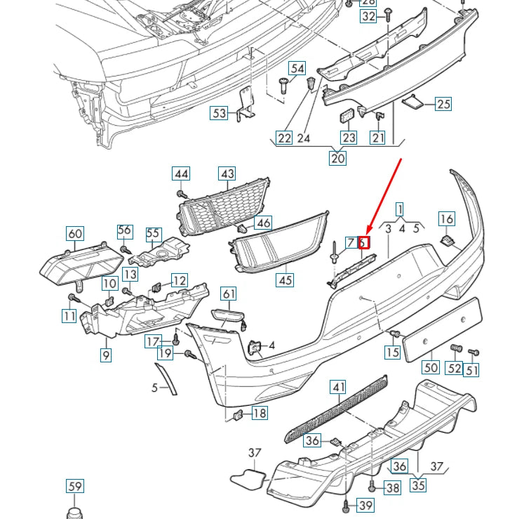 NEW AUDI R8 4S REAR RIGHT INNER BUMPER CLOSING ELEMENT 4S0807120A