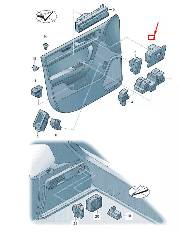 NEW VW TOUAREG 7P MK2 MIRROR ADJUSTMENT SWITCH RHD 7P2959565DICX