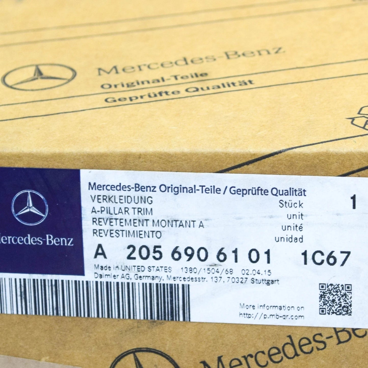 NEW MERCEDES-BENZ E W213 FRONT LEFT A PILLAR TRIM A20569061011C67 ORIGINAL