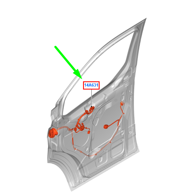 new ford transit custom mk1 front left door wire rhd 2188215 original