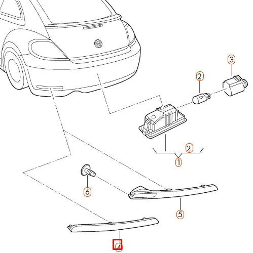 NEW VOLKSWAGEN BEETLE A5 REAR BUMPER RIGHT SIDE REFLECTOR 5C5945702D