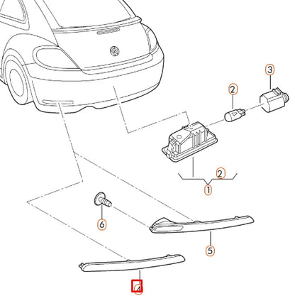 NEW VOLKSWAGEN BEETLE A5 REAR BUMPER RIGHT SIDE REFLECTOR 5C5945702D