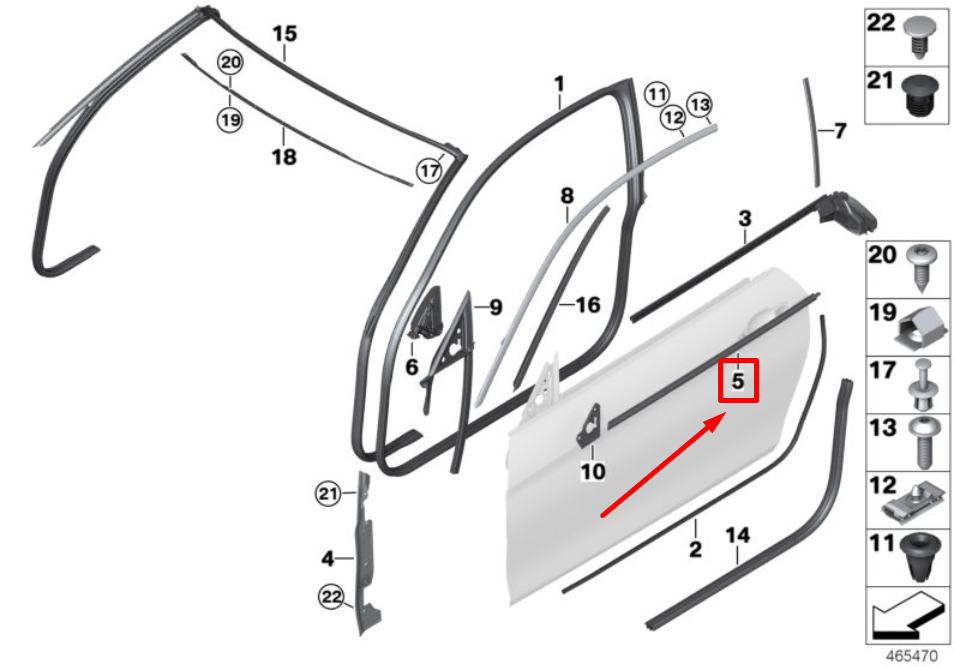 new bmw f32,f82 front right door outer weatherstrip 51337280294 7280294 original