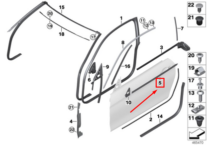 new bmw f32,f82 front right door outer weatherstrip 51337280294 7280294 original