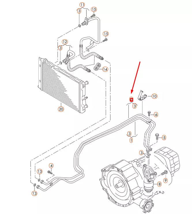 NEW AUDI A4 B8 TRANSMISSION OIL PRESSURE LINE 8K0317817AT ORIGINAL