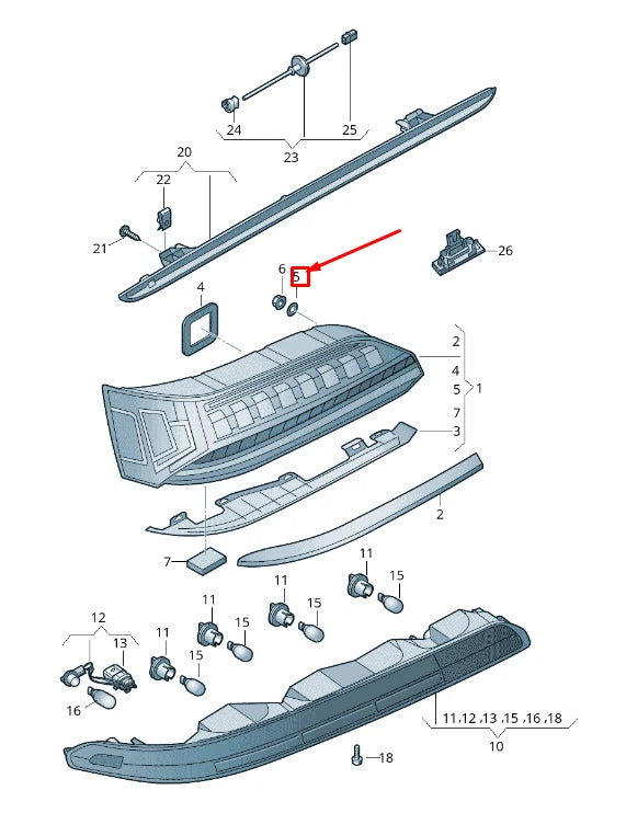 NEW AUDI Q7 4M REAR TAIL LIGHT WASHER 4M0945191C
