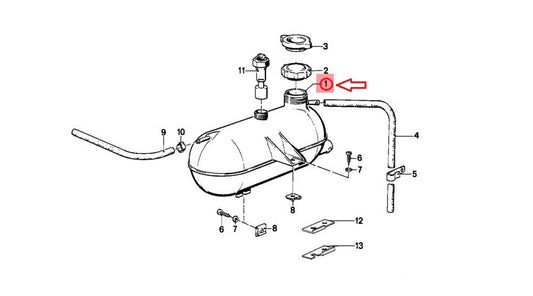 NEW BMW 6 E24 COOLANT EXPANSION TANK 17111707505 1707505 ORIGINAL