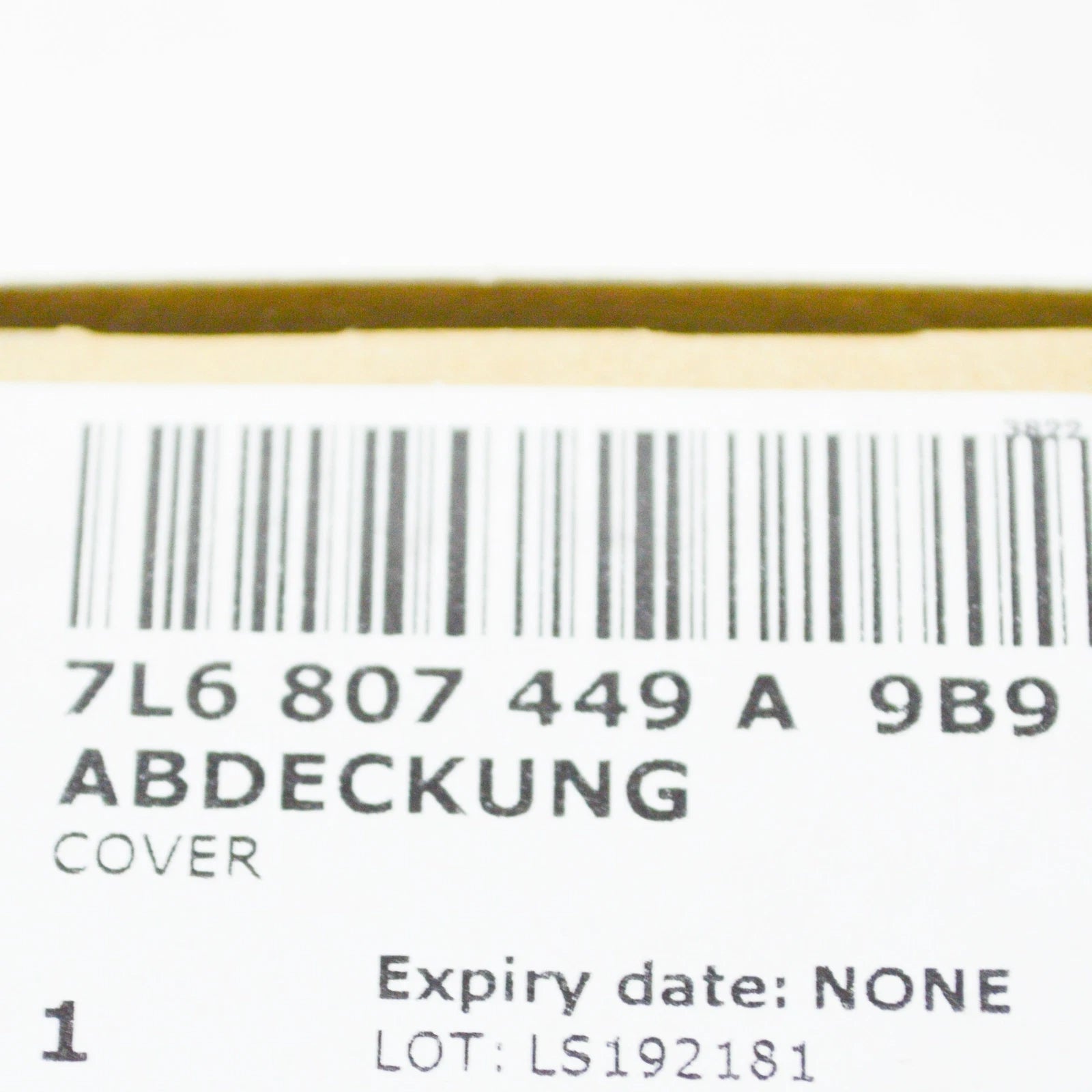 NEW VOLKSWAGEN TOUAREG 7L TOW HOOK EYE CAP LEFT 7L6807449A9B9 ORIGINAL