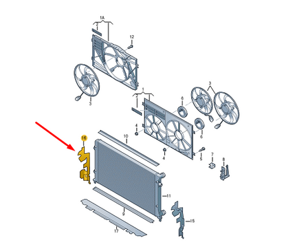 NEW VOLKSWAGEN JETTA MK6 A6 RIGHT RADIATOR AIR GUIDE 5C6121284G ORIGINAL