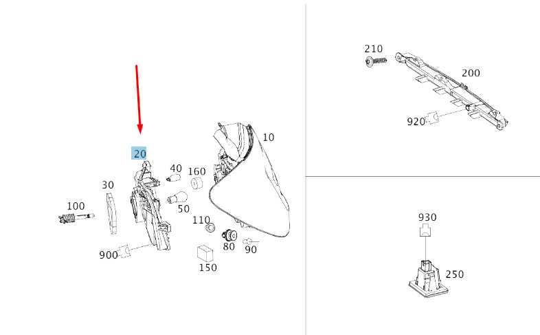 NEW MERCEDES-BENZ A W176 REAR RIGHT TAIL LAMP BULB MOUNT A1768200477 ORIGINAL